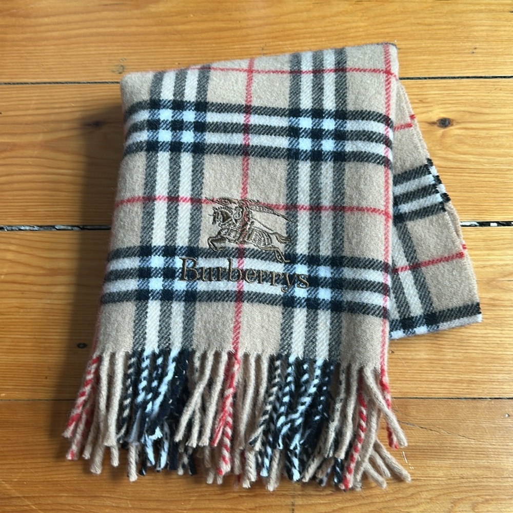 Burberry Tan Plaid Scarf